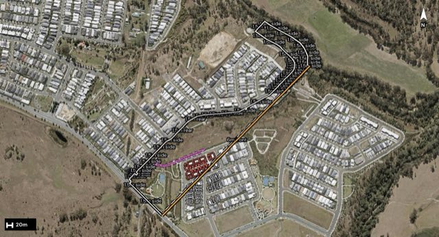 Aerial of 41 Hickey Street, Ripley QLD 4306 with the block outlined