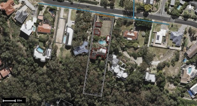 Aerial of 423-425 Springwood Road, Daisy Hill QLD 4127 with the block outlined