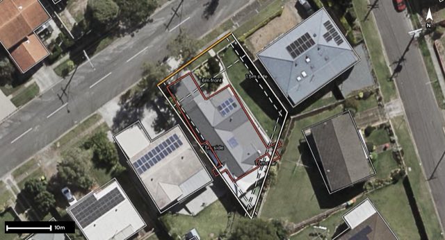 Aerial of 439 Nursery Road, Holland Park QLD 4121 with the block outlined