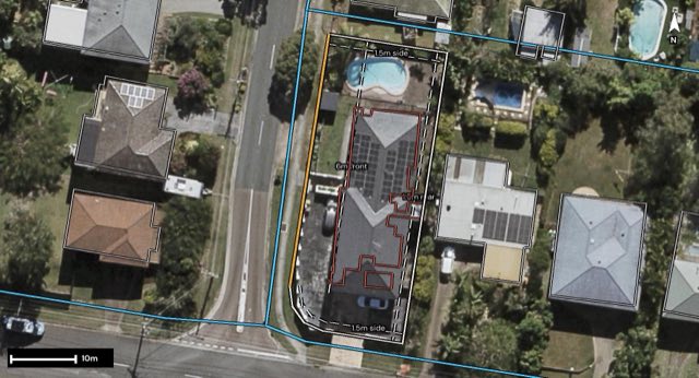Aerial of 44 Torview Street, Rochedale South QLD 4123 with the block outlined