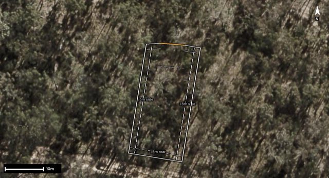 Aerial of 47 Charon Way, Ripley QLD 4306 with the block outlined