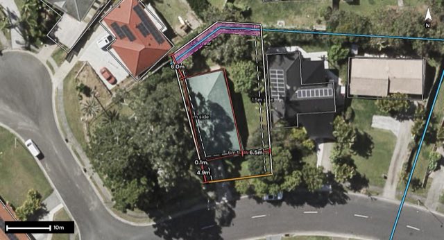 Aerial of 47 Crusader Way, Nerang QLD 4211 with the block outlined