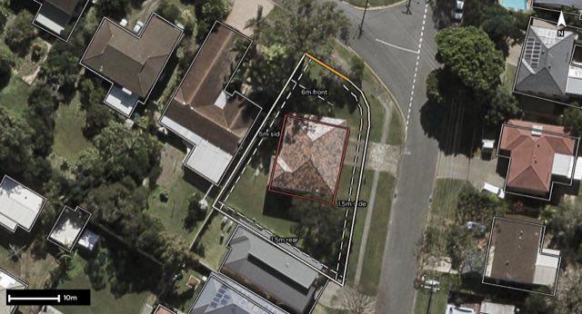 Aerial of 47 Edith Street, Sunnybank QLD 4109 with the block outlined