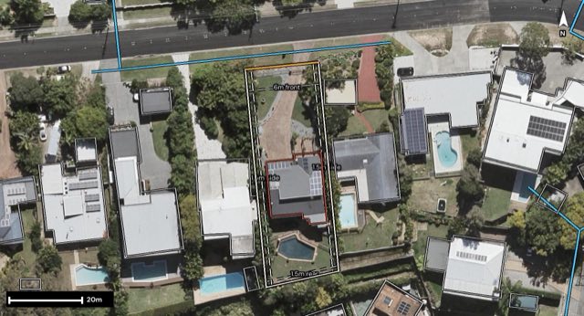 Aerial of 481 Springwood Road, Daisy Hill QLD 4127 with the block outlined