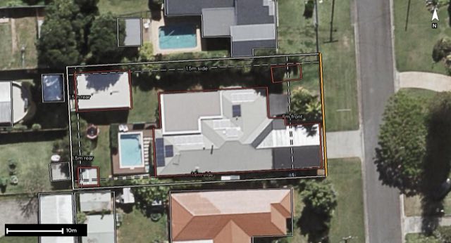 Aerial of 49-51 Cane Street, Redland Bay QLD 4165 with the block outlined