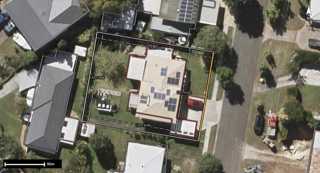 Aerial of 5 Jude Street, Bracken Ridge QLD 4017 with the block outlined