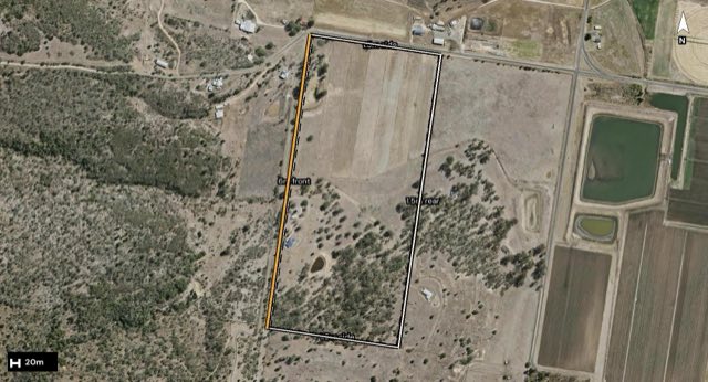 Aerial of 5 Surprise Lane, Mulgowie QLD 4341 with the block outlined