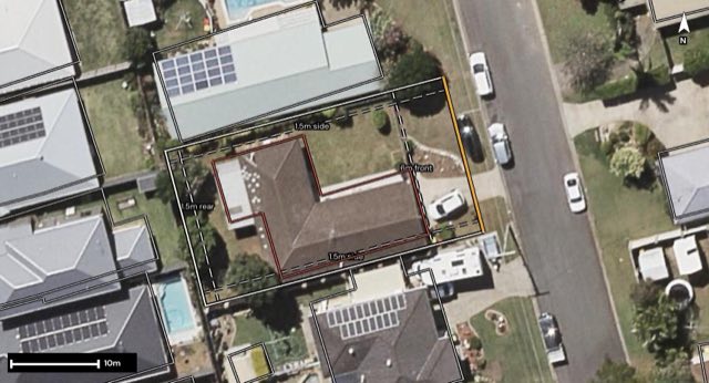 Aerial of 5 Vienna Way, Strathpine QLD 4500 with the block outlined