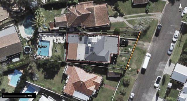 Aerial of 50 Myagah Road, Ashgrove QLD 4060 with the block outlined