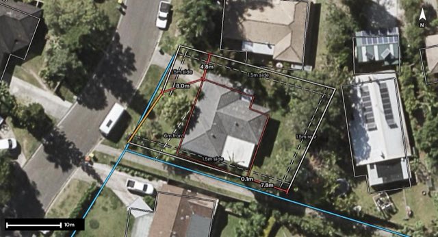 Aerial of 51 Balyando Drive, Nerang QLD 4211 with the block outlined