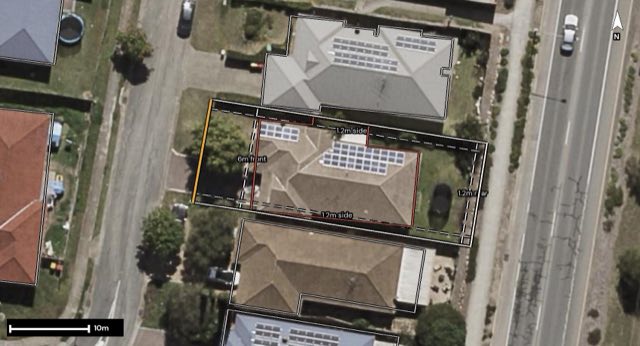 Aerial of 51 COLLINS Street, Collingwood Park QLD 4301 with the block outlined
