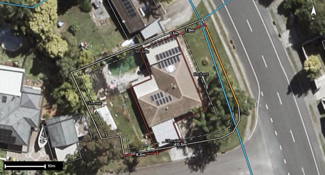 Aerial of 51 Lindfield Road, Helensvale QLD 4212 with the block outlined