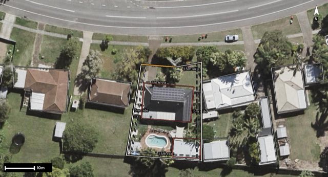 Aerial of 55 College Road, Karana Downs QLD 4306 with the block outlined