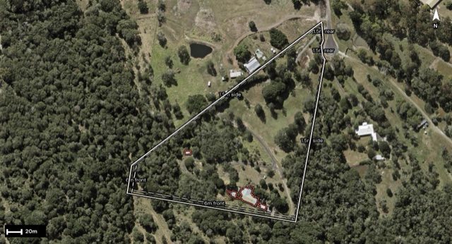 Aerial of 56 Majella Crescent, Bahrs Scrub QLD 4207 with the block outlined