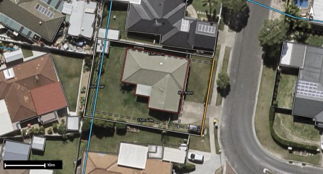 Aerial of 59 Bushland Drive, Regents Park QLD 4118 with the block outlined