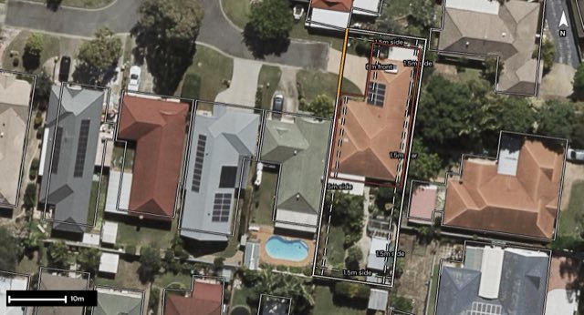 Aerial of 6 Ashby Court, Forest Lake QLD 4078 with the block outlined
