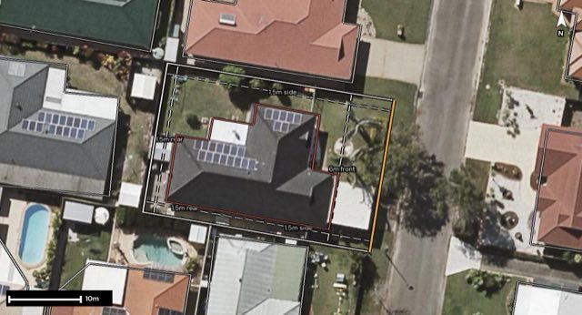 Aerial of 6 Cassia Place, Taigum QLD 4018 with the block outlined