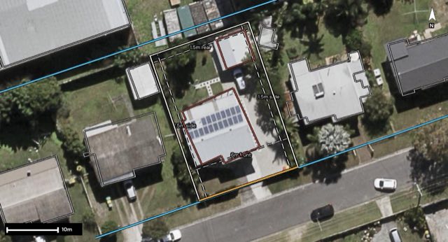 Aerial of 6 Celco Street, Slacks Creek QLD 4127 with the block outlined