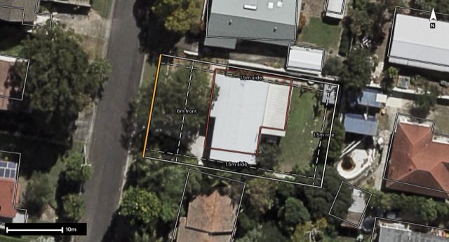 Aerial of 6 Flaxton Street, Acacia Ridge QLD 4110 with the block outlined