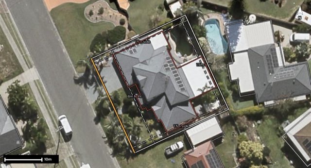 Aerial of 6 Hannant Street, Collingwood Park QLD 4301 with the block outlined