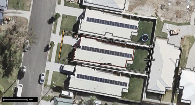 Aerial of 60 North High Street, Brassall QLD 4305 with the block outlined