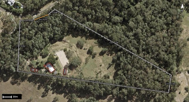 Aerial of 62 Ralph Street, Moorina QLD 4506 with the block outlined