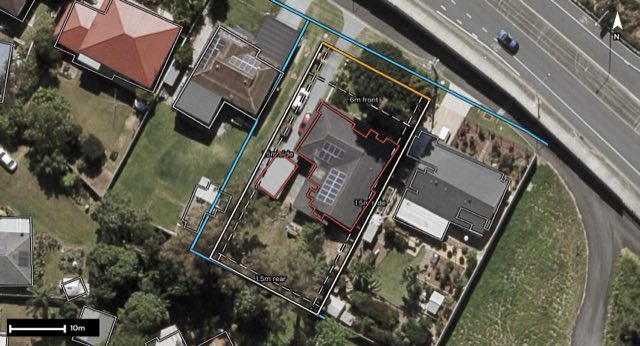 Aerial of 7 Amaroo Rise, Slacks Creek QLD 4127 with the block outlined