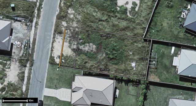 Aerial of 7 Blake Street, Laidley North QLD 4341 with the block outlined