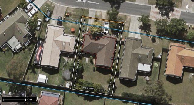 Aerial of 7 Craig Street, Crestmead QLD 4132 with the block outlined