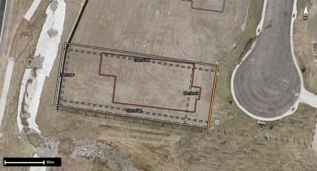 Aerial of 71 Jackson Chase, Logan Reserve QLD 4133 with the block outlined