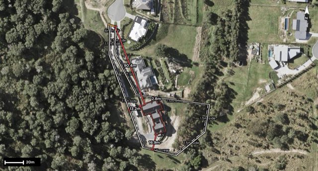 Aerial of 72 Countryview Street, Kingsholme QLD 4208 with the block outlined