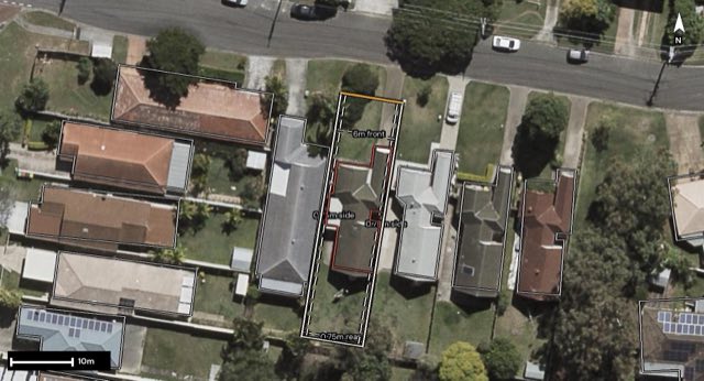 Aerial of 73 Goman Street, Sunnybank Hills QLD 4109 with the block outlined
