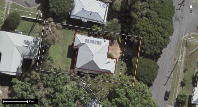 Aerial of 77 Willard Street, Carina Heights QLD 4152 with the block outlined