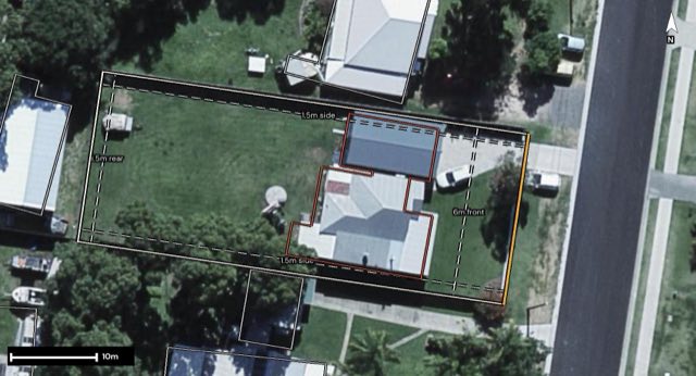 Aerial of 8 Macaulay Street, Fernvale QLD 4306 with the block outlined