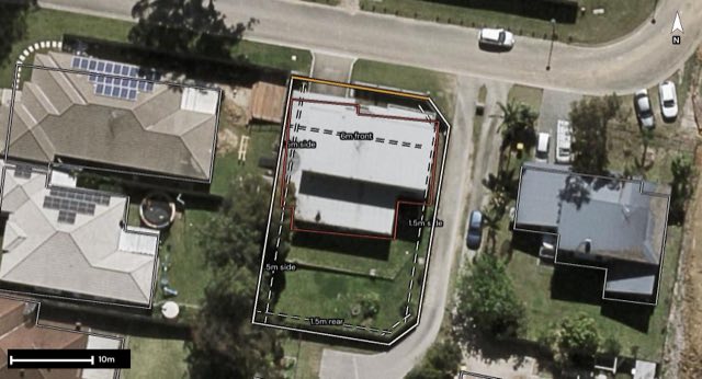 Aerial of 9 Ayesha Place, Calamvale QLD 4116 with the block outlined