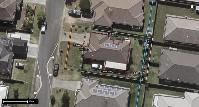 Aerial of 9 Chesan Court, Crestmead QLD 4132 with the block outlined
