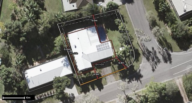 Aerial of 9 Emerald Vista Parade, Yandina QLD 4561 with the block outlined