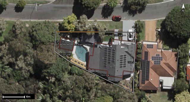 Aerial of 9 Maibry Street, Wishart QLD 4122 with the block outlined