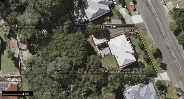 Aerial of 9 Mount Pleasant Road, Nambour QLD 4560 with the block outlined