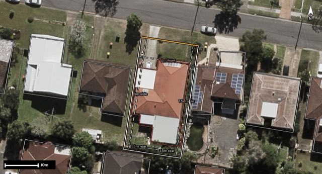 Aerial of 9 Netting Street, Sunnybank Hills QLD 4109 with the block outlined