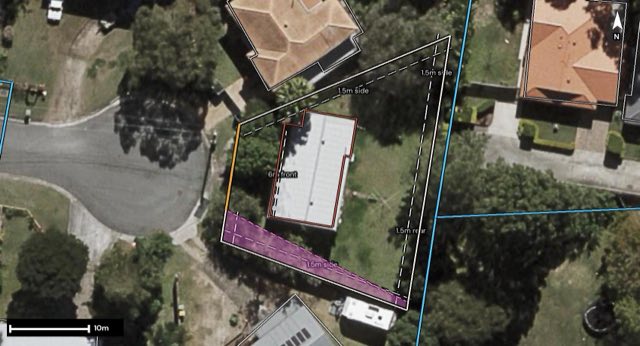 Aerial of 9 Nicholas Court, Underwood QLD 4119 with the block outlined