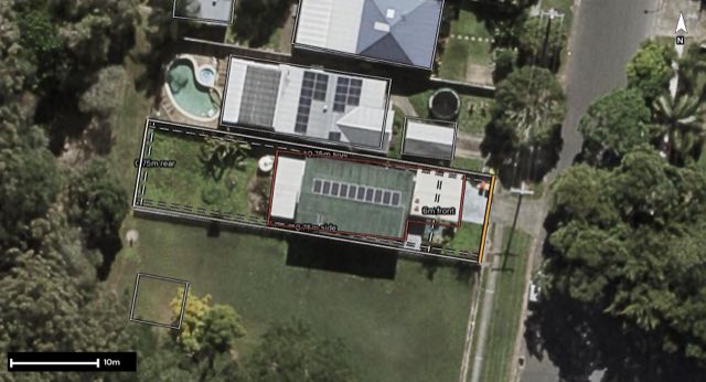 Aerial of 92 Besline Street, Kuraby QLD 4112 with the block outlined