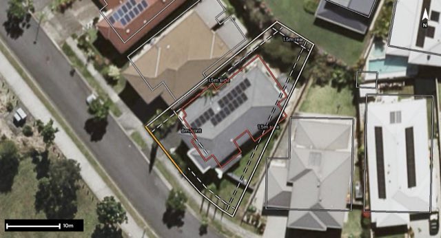 Aerial of 92 Pioneer Drive, Kuraby QLD 4112 with the block outlined