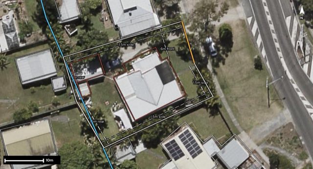 Aerial of 93 Waratah Drive, Crestmead QLD 4132 with the block outlined