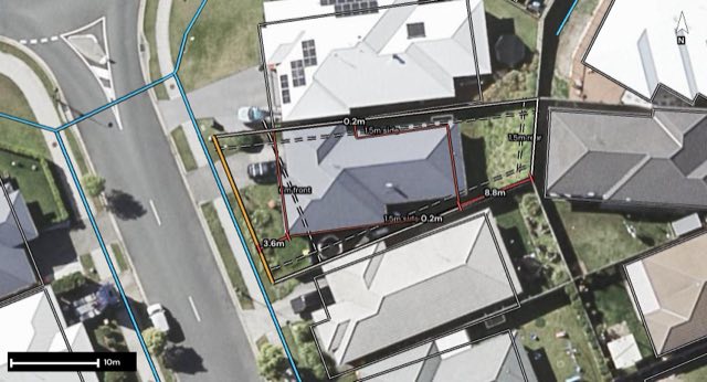 Aerial of 94 River Run Circuit, Ormeau Hills QLD 4208 with the block outlined