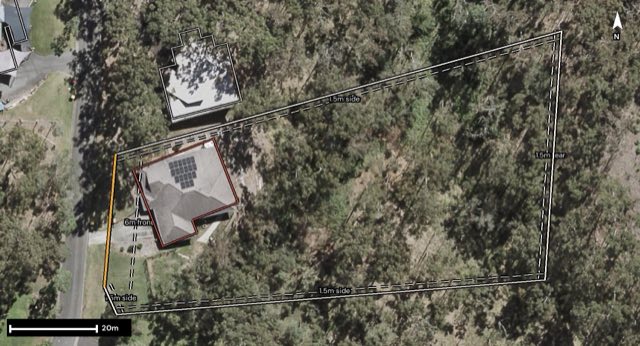 Aerial of 95 Fortitude Street, Mount Crosby QLD 4306 with the block outlined