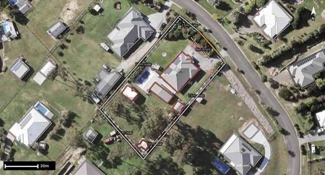 Aerial of 96-98 Mackenzie Avenue, RIVERBEND QLD 4280 with the block outlined